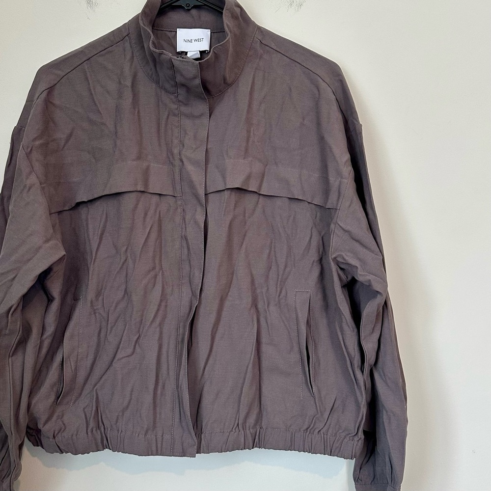 NWT Nine West Women's Drapey Utility Jacket in Gray - Size: Large - Picture 6 of 8